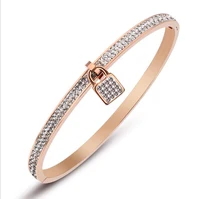 

Fashion Stainless Steel Full Diamond Ladies Bangle Locks the bracelet