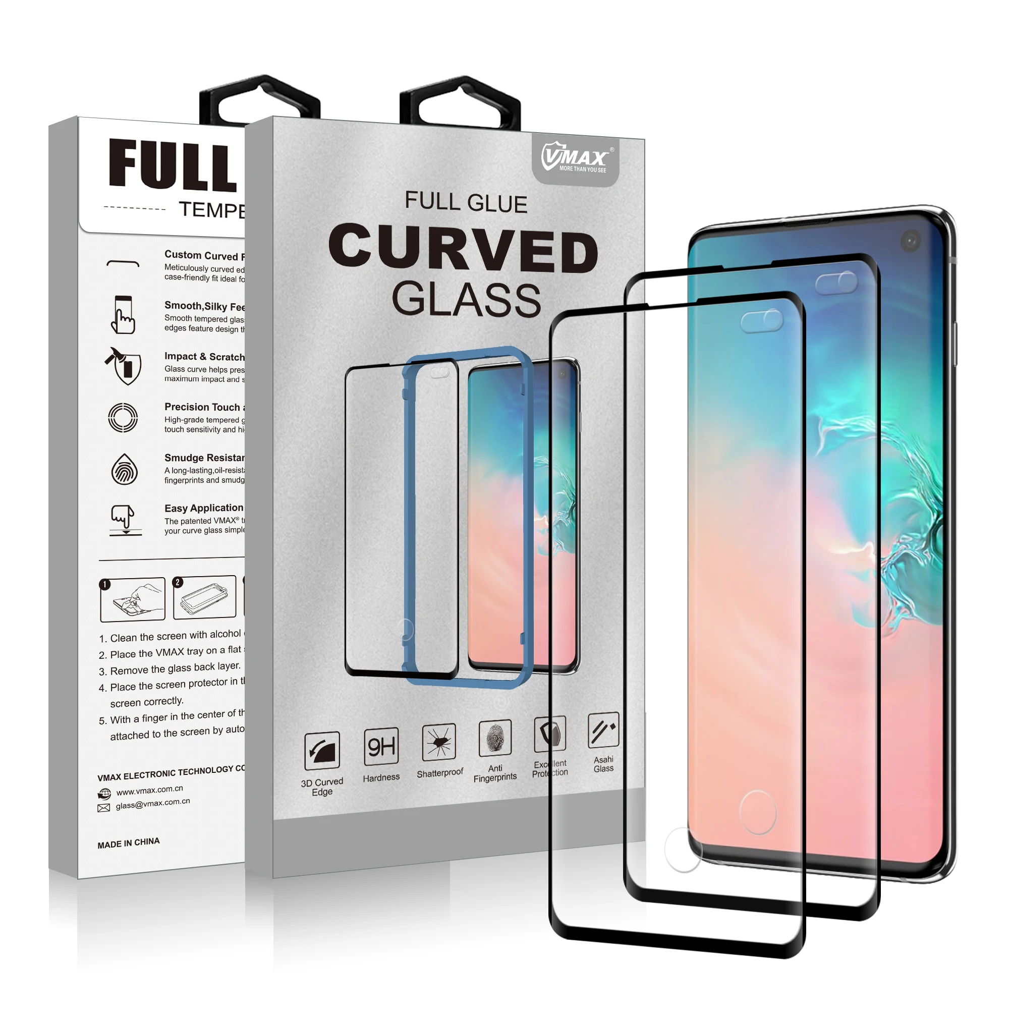 

2 in1 China Factory High Quality 3D 9H Clear Anti Scratch for Samsung galaxy S10 Screen Protector