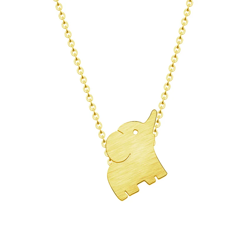 

Trendy Design Elephant Pendant Smooth High Polished Necklace For Women, Gold