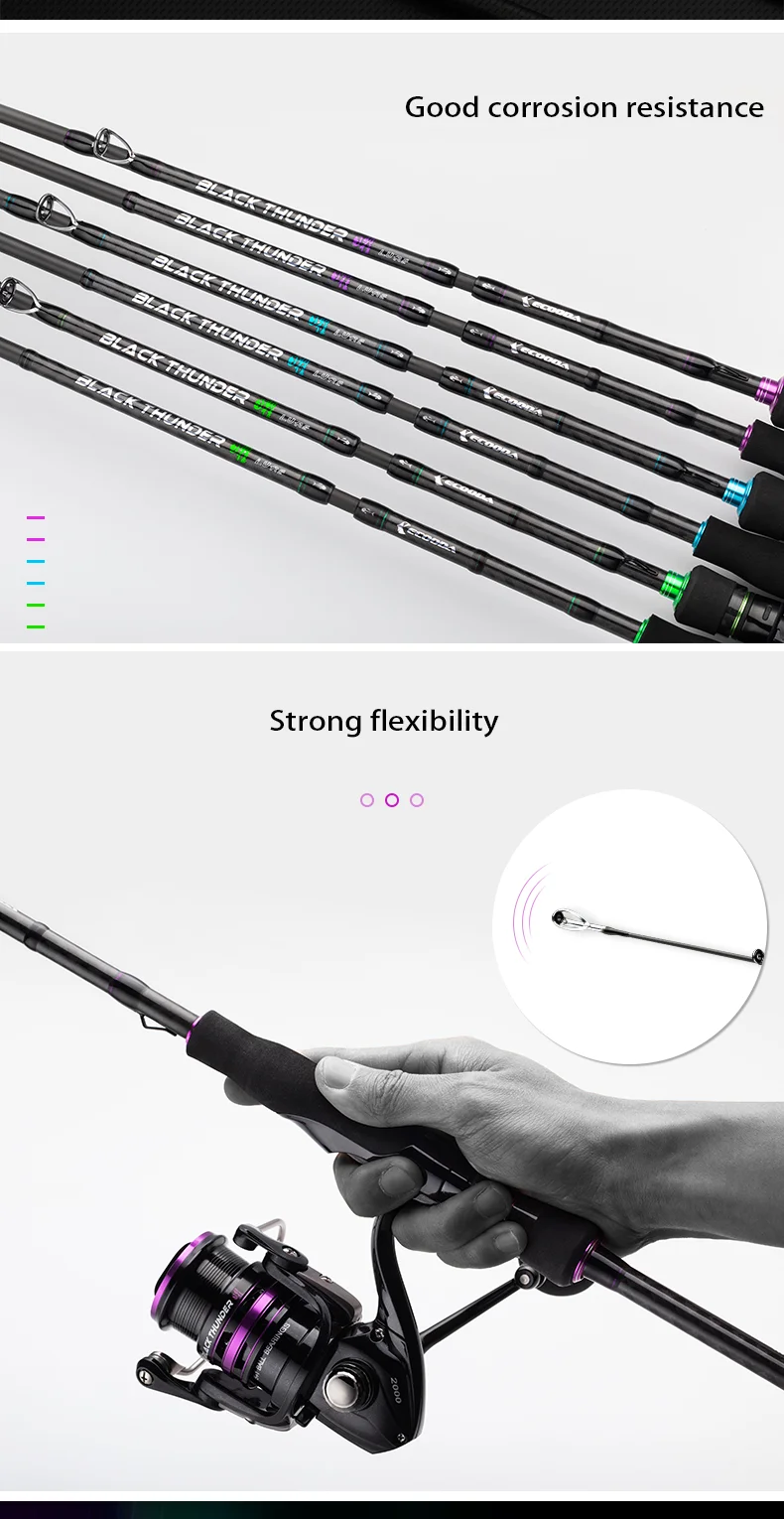 Ecooda Brand Portable Lure Rod Multisections Lure Rod Travel Fishing