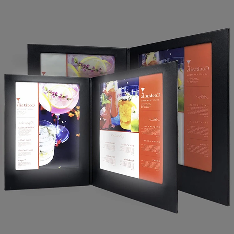 Wholesale Pu Leather Menu 2 View Food Display Led Lighted Restaurant ...