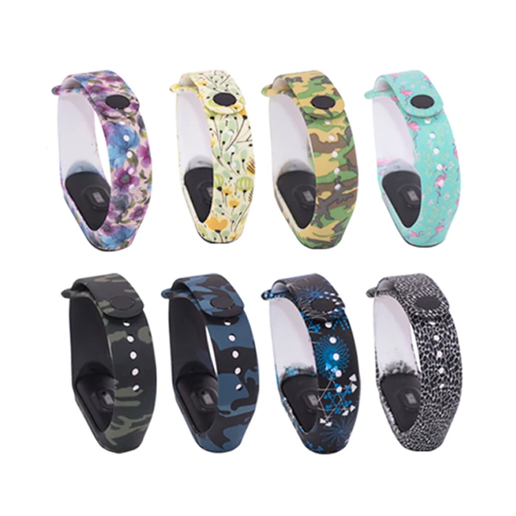 

Universal Wristbands for Xiaomi Mi Band 5 and Mi band 3 4 Replace Bracelet Silicone Strap colorful printing