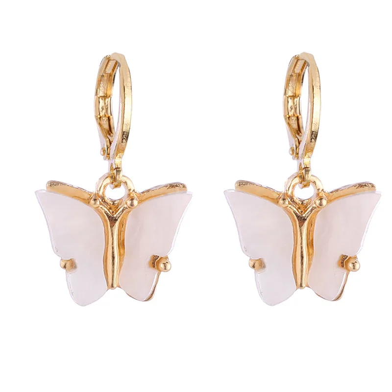 

Fashion Big Hoop Earrings Trendy Gold Plated Hoop Butterfly Earrings