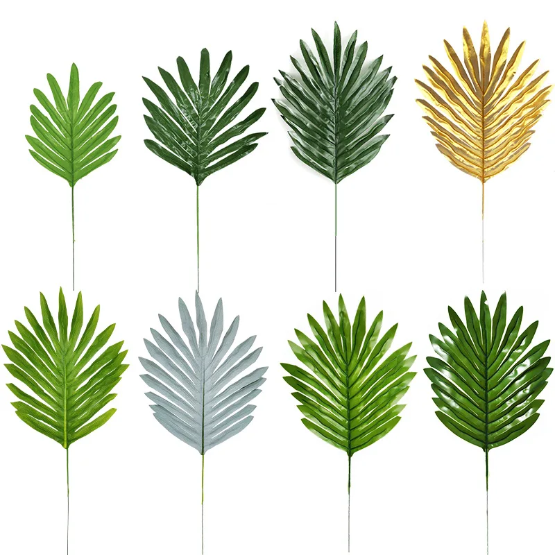 

Wedding Home Decoration Artificial Palm leaves Faux Plastic Tropical Palm leaves, Green