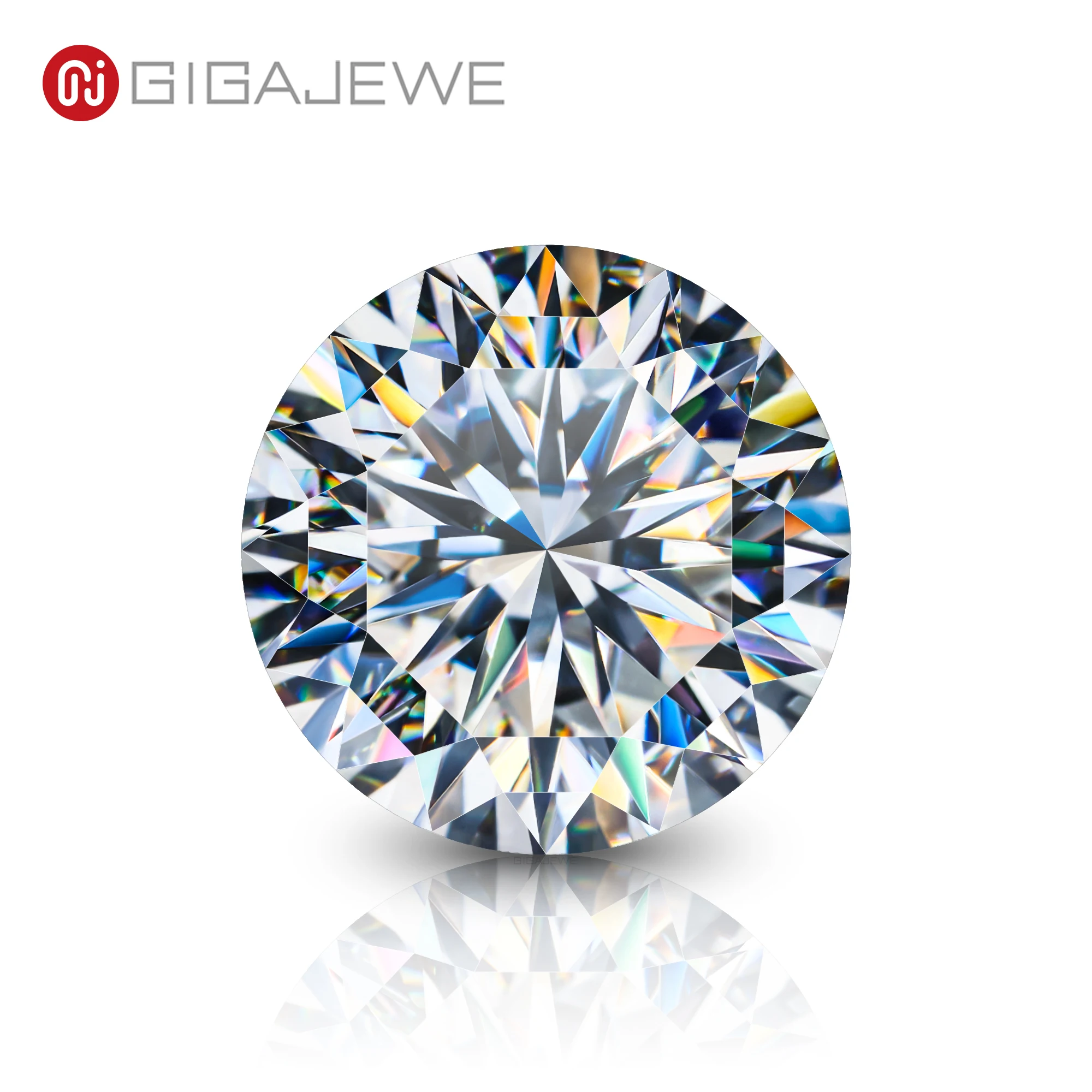 

GIGAJEWE Round cut moissanite White D color VVS1 With GRA Certificate 16 Hearts and Arrows Cut synthetic gemstone