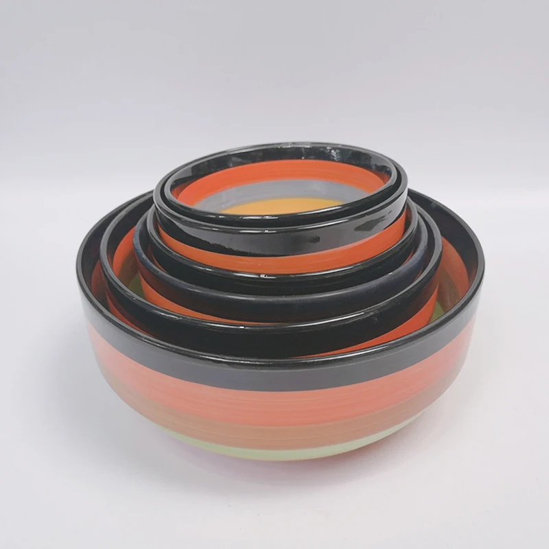 

Microwavable Color Glazed Stoneware Salad Ceramic Rice Bowl Set