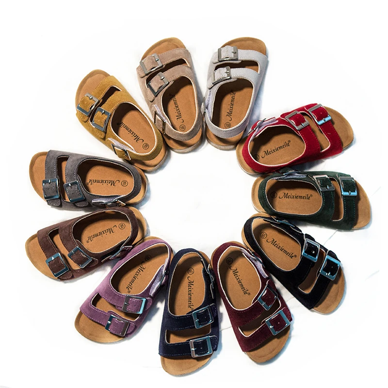 

RTS 11Colour New Buckle Strap Leather insole Children Kids Girls Boys Sandals, 11 colour for your choose