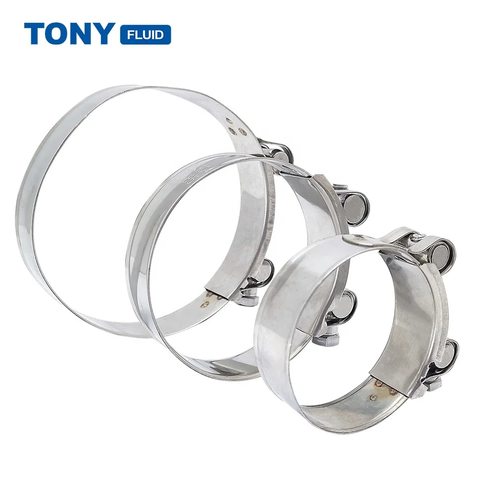 
Multi Specification Stainless Steel Heavy Duty Hose Clamp SS Adjustable T Bolt Clamp For Automotive Food 