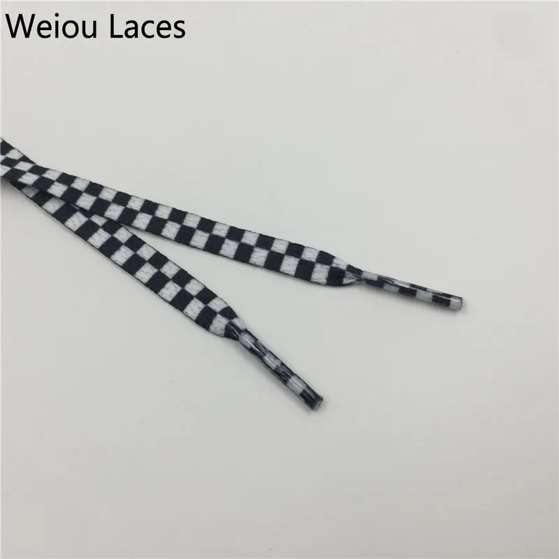 

Weiou Laces Checkered Laces Flat Shoelaces Printing Shoe Laces with Free Shipping Popular Design with Custom Logo for Sneakers, Customized