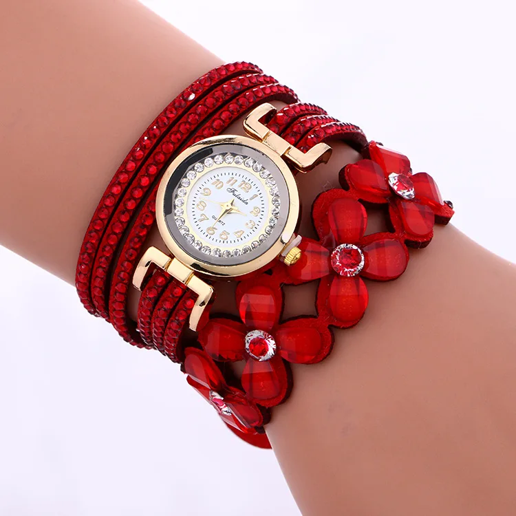 

Hot Explosions Watches Ladies Winding Diamond Korea Velvet Bracelet Quartz Watch, As shown