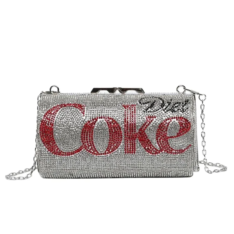 

New Fashion Sparkly Crystal Ladies Evening Handbags Clutch Roll Bling Pouch Bag Rhinestone Money Coke Purse For Women, Accept customized color