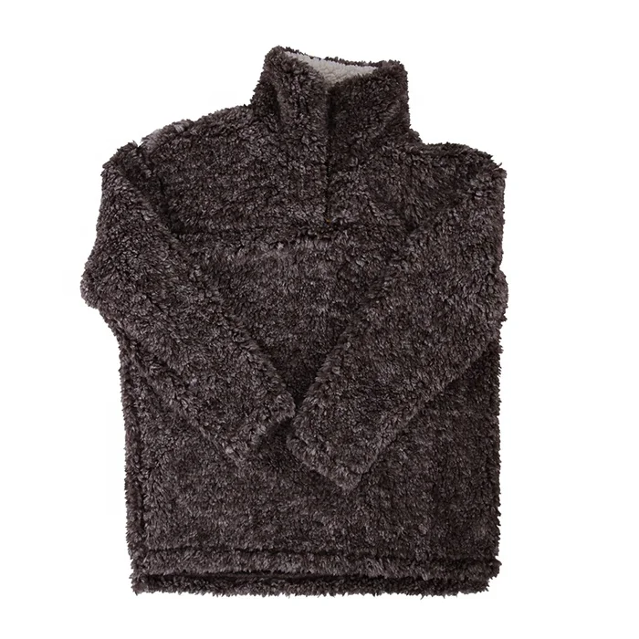 

Free Shipping Winter Hot Sale Clothing Solid Color Jacket Women 1/4 Zip Sherpa Fleece Pullover, Accept customized colors