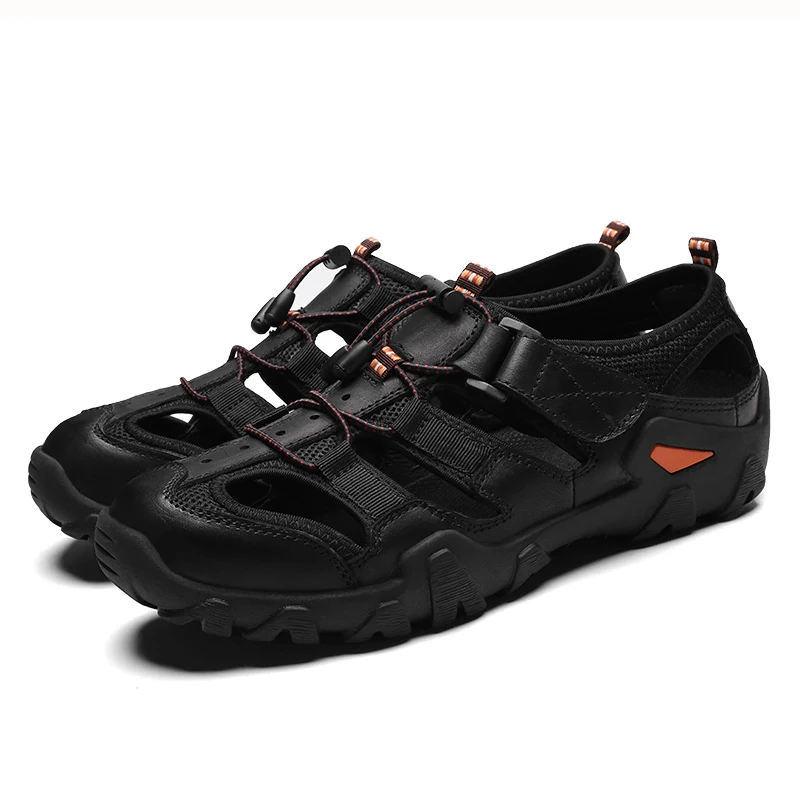 

Summer breathable men outdoor leather sandals