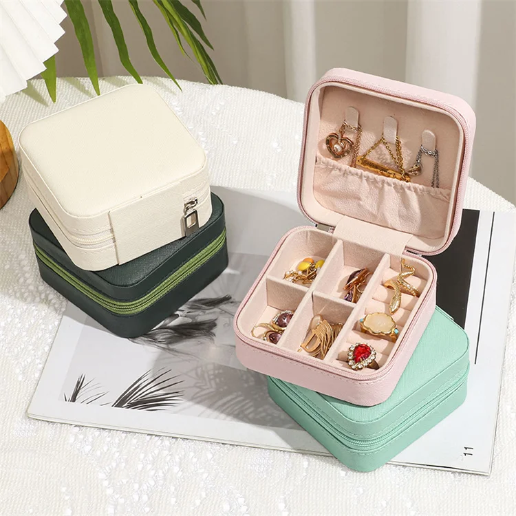 Factory Sales Women Girls Earrings Box Organizer Portable Jewelry Storage Case Pu Leather Small Travel Custom Jewelry Boxes