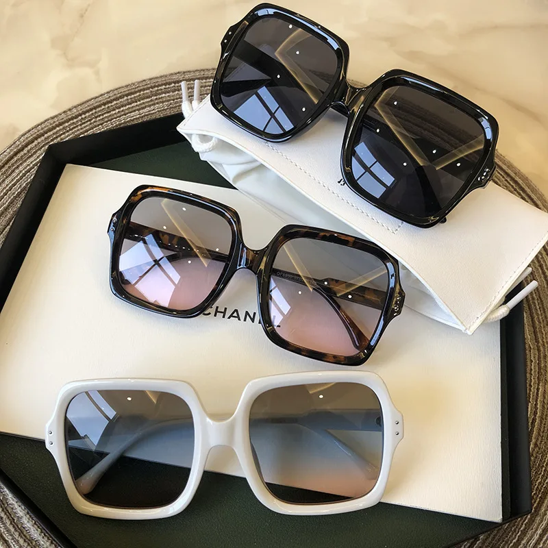 Vintage Oversize Square Sunglasses Women Luxury Brand Big Frame Sun Glasses Black Fashion Gradient Female Glasses Oculos