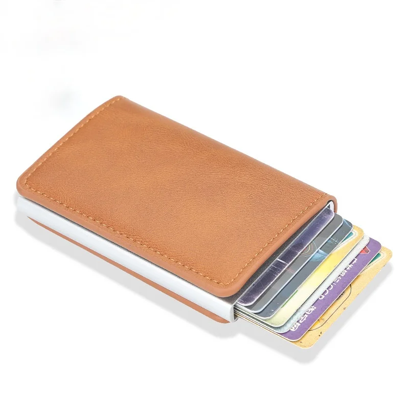 

Men's Women's Card Holders Metal Aluminum Shell, Anti-degaussing Automatic Bank Card Holder