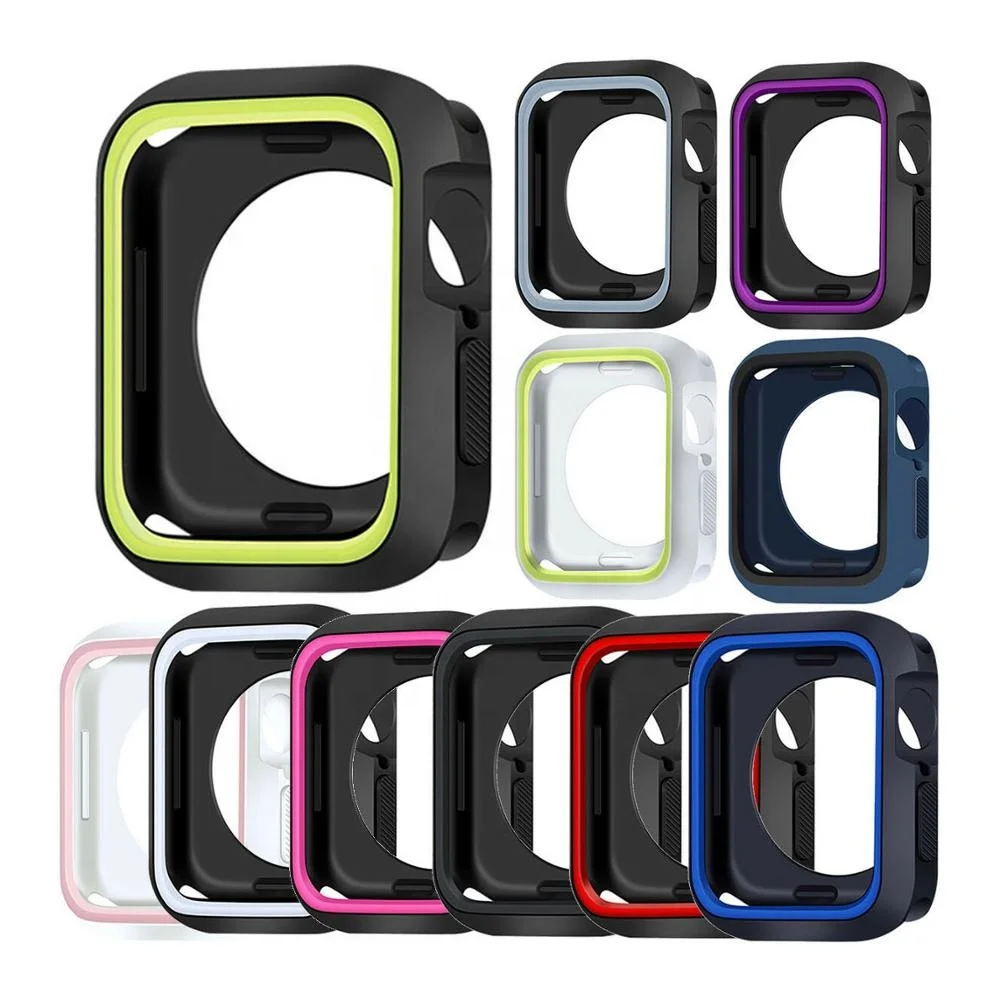 

Colorful Silicone Protective Cover Case Bumper For iWatch Apple Watch Series SE/6/5/4/3/2/1 Band Frame Shell 38mm 40mm 42mm 44mm, Many