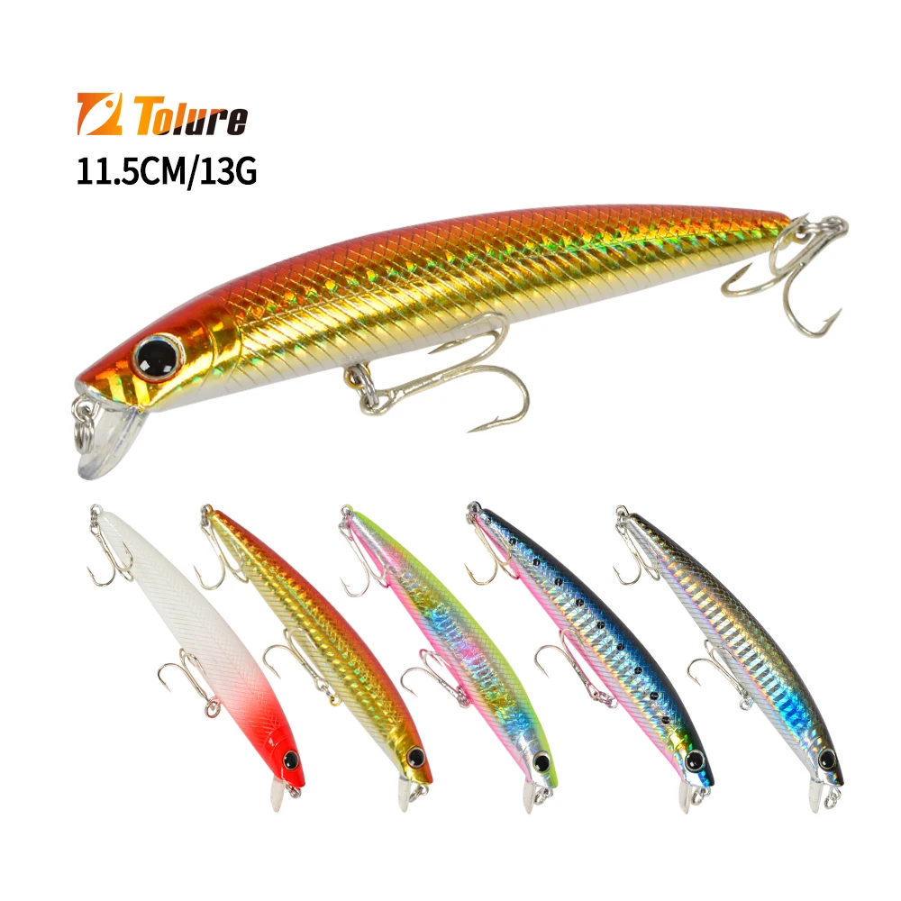 

Tolure Japan ABS plastic 110mm 13.5g Saltwater Floating Minnow lure artificial Hard Bait Wobbler Fishing Lure 0-1M