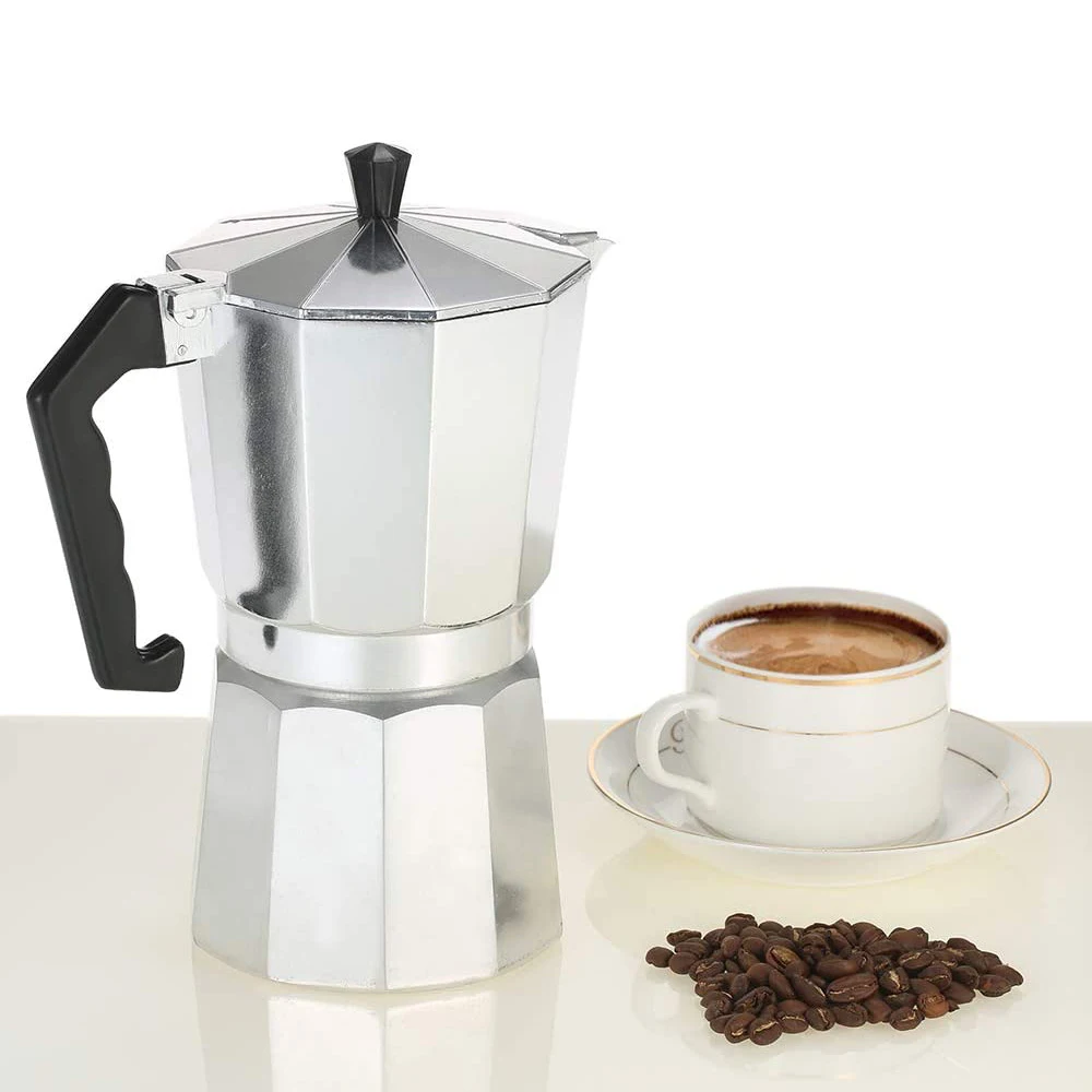 

Classic Italian High Quality Aluminum Pressure Valve Stovetop Induction Milk Frother Set Filter Coffee Espresso Maker Moka Pot
