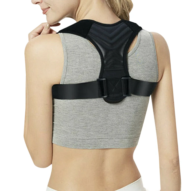 

Adjustable back brace support posture corrector de postura for men and women, Black