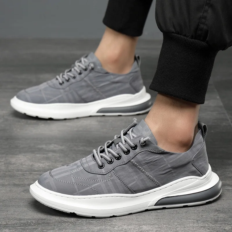 

Grey color comfortable fashion new hot sale running walking soft bottom all match simple men sneakers casual sport shoes, As the pictures show