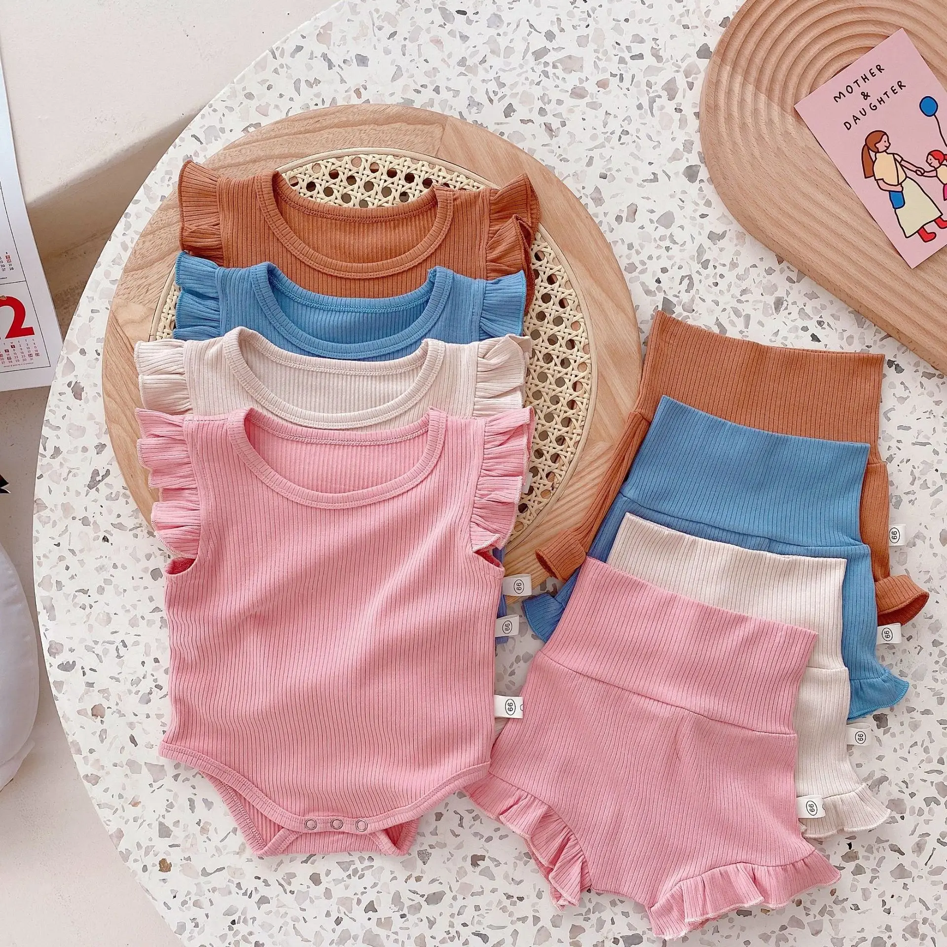 

2043AMT02225 SUMMER kids clothes newborn baby girls clothing sets jumpsuit FLOWER childrens wholesale boutiques