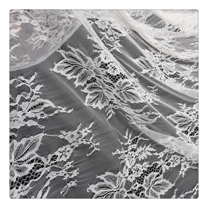 

2020 luxury african nigerian dubai wholesale 5 yards cheap white stretch materials leaf net dress french lace fabrics, Customizable