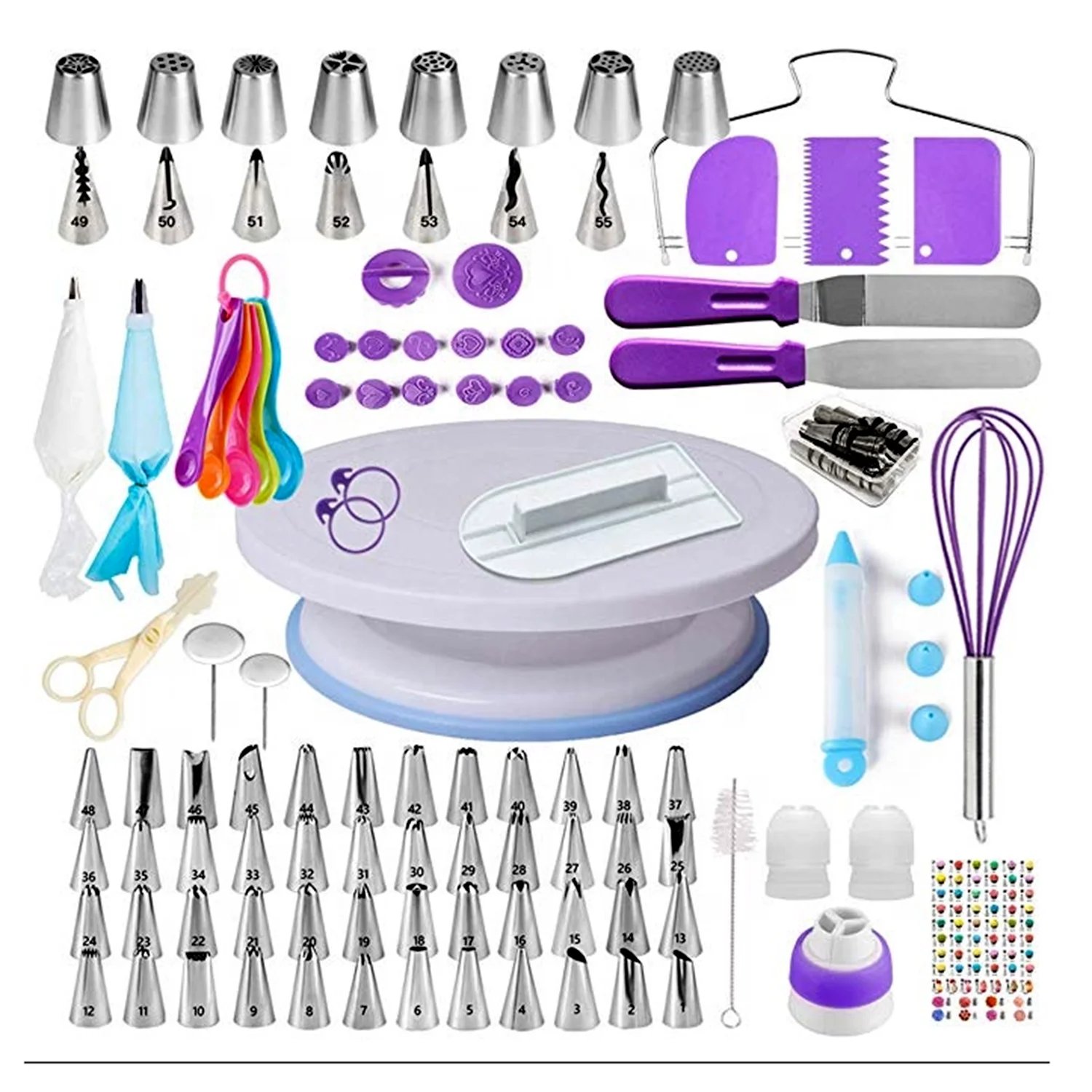 

137 PCS Russian Cake Decorating Supplies Kit Baking Pastry Tools Baking Accessories Cake Tools turntable cake nozzle piping bags