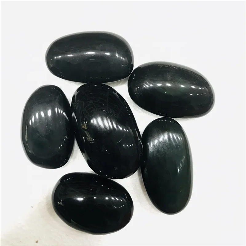 

Wholesale High-quality Natural Healing Stones Polished Black Obsidian Palm Stones