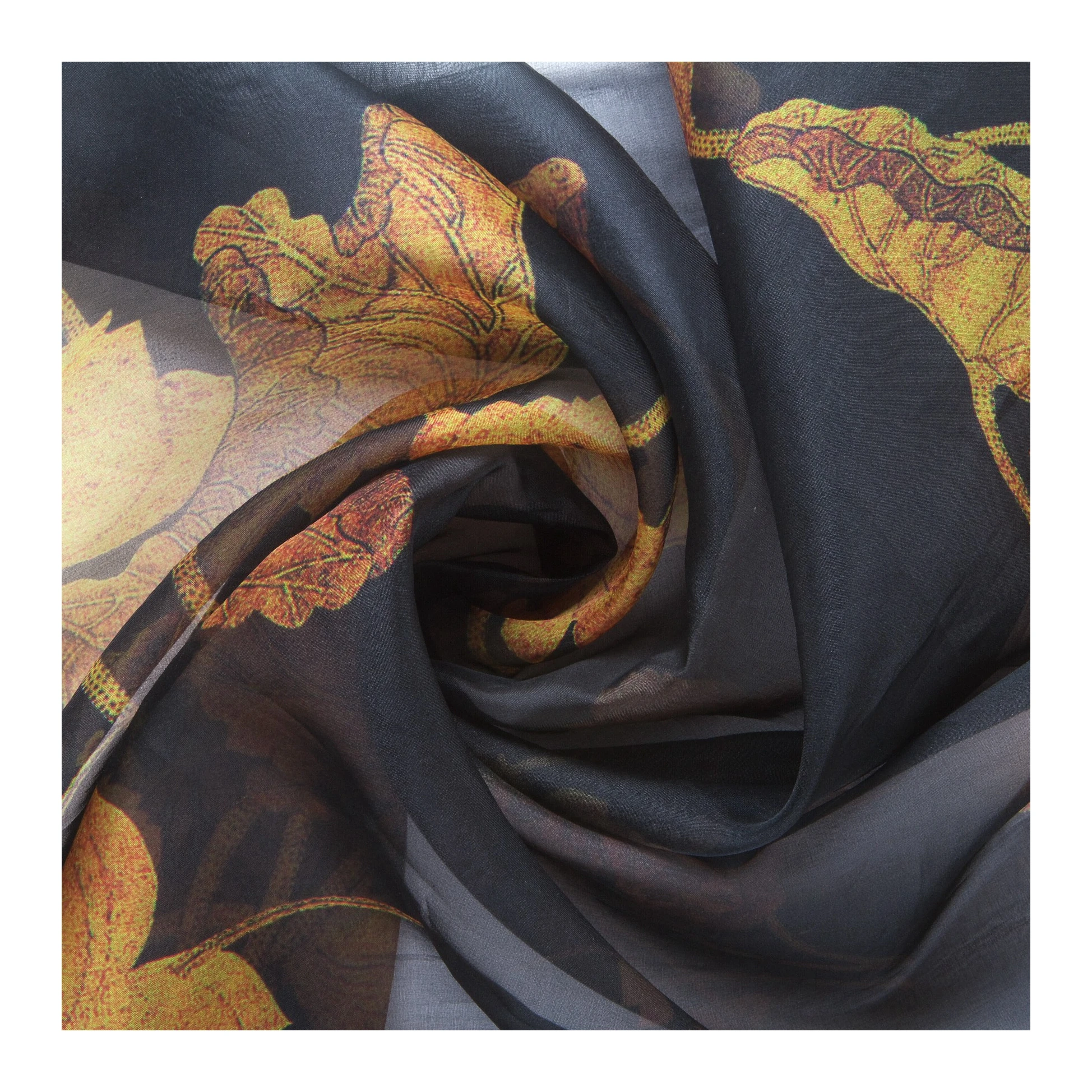 
printed pure silk organza fabric 8mm 