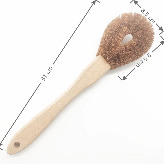 

Nature Coconut Fiber Flat Beech handle cleaning kitchen environmental protection clean brush