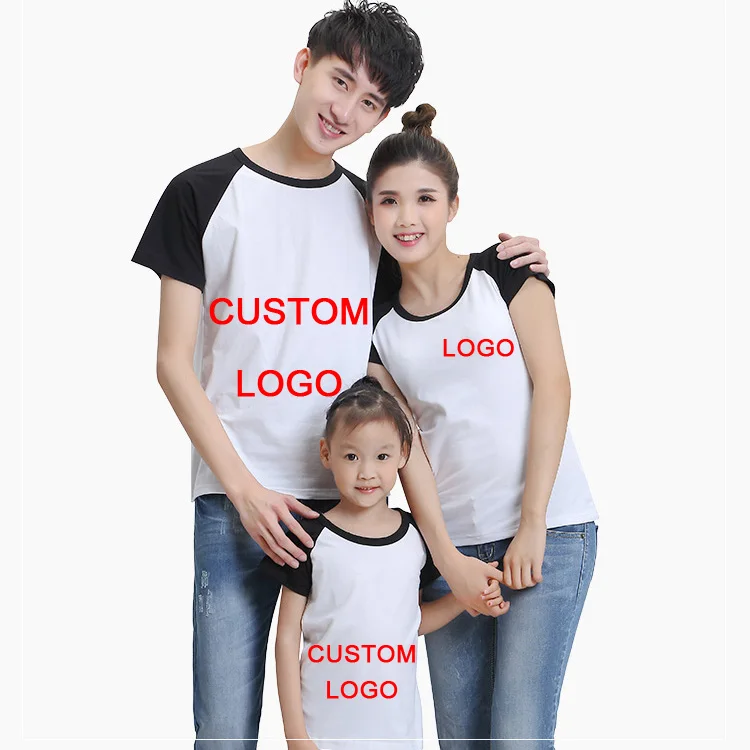 

180gsm combed cotton parent-child wear unisex custom T-shirt printing/embroidery cotton men's T-shirt