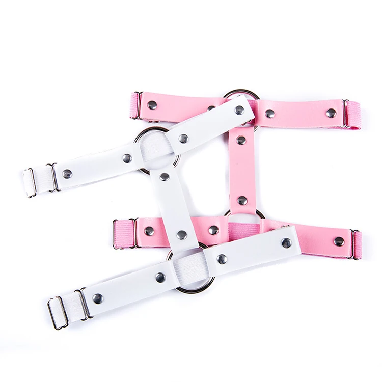 

Women's Leather Garter Belt Leg Body Harness Waist Belts Punk Club Dance Festival, Grey