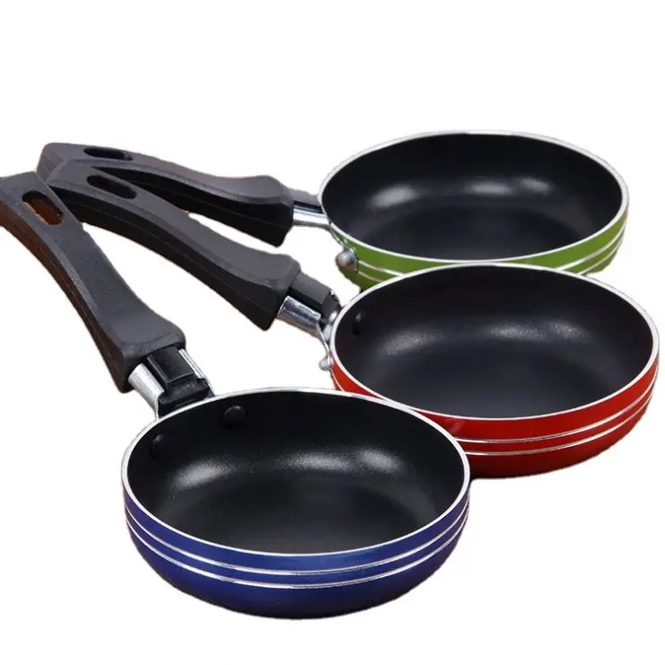 

Hot sale plastic handle non-stick stainless steel mini frying pan