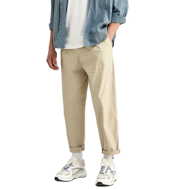 

Wholesale male fashion solid color straight trousers loose old casual pants for men clothing, 3 colors
