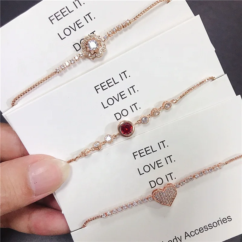 

PUSHI wholesale bracelet korea new products little girls bracelet bangles gold plated 14k zircon bracelet lot jewelry