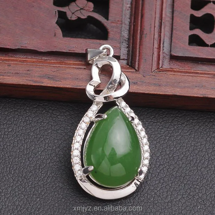 

Certified S925 Silver Natural Hetian Jade Jasper Pendant