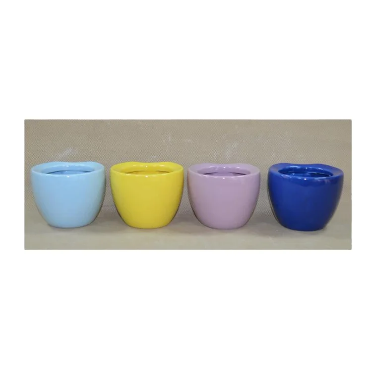 

Cheap Plain Color Magnetic Float Mini Ceramic Flowerpot, As photo