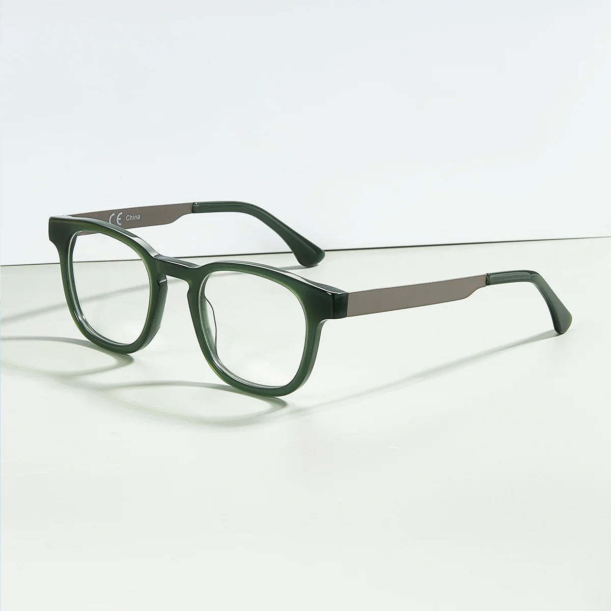 

430009 Factory New Stylish Eyewear Acetate Square Designer Spectacle Men Eyeglasses Full Rim Luxury Crystal Optical Glasses Fra