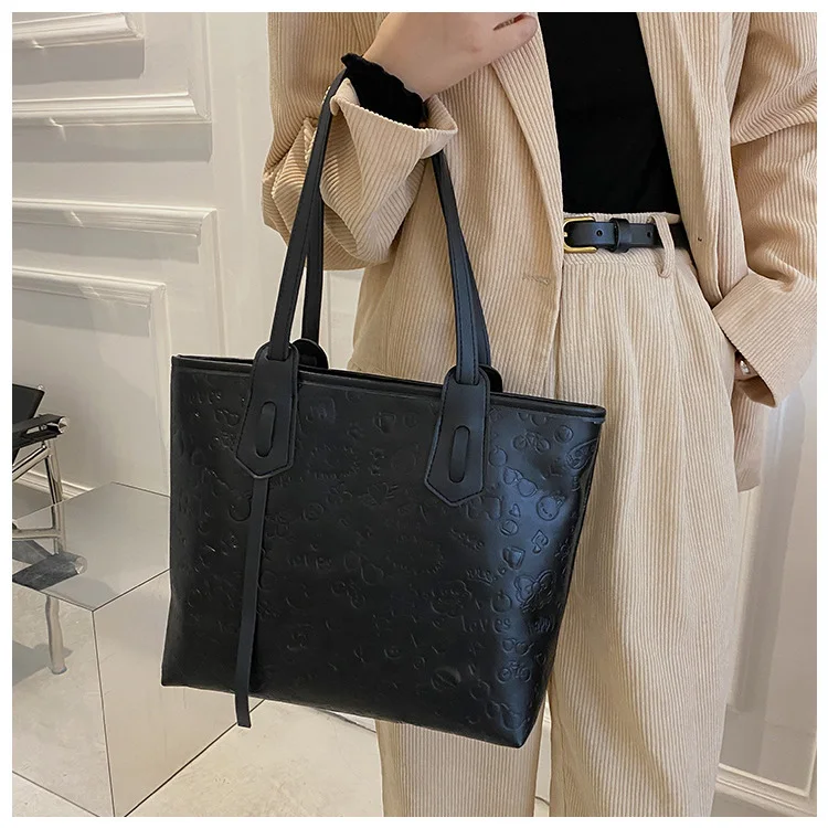 

Wholesale handbags for women luxury 2021 new hit color women hand bags embossed tote bag fashion business ladies bag, Customizable