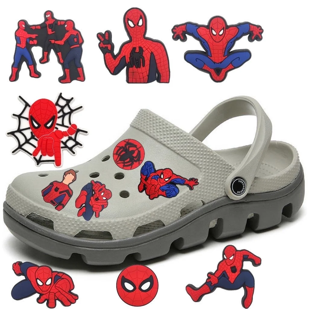 

Super Hero Cartoon Shoes Accessories Buttons Sandals Crocks Charms Pvc Soft Rubber Shoe Charms, Picture
