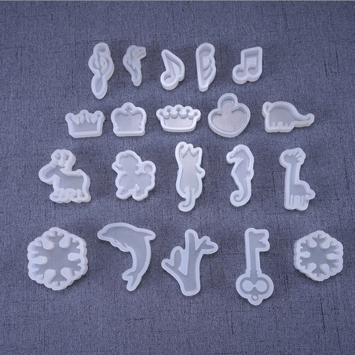 

diy crystal epoxy mold A variety of shapes pendants decoration silicone molds, White