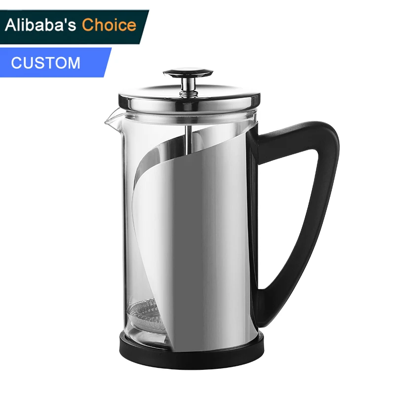 

Amazon Hot Sales Customized Logo Stainless Steel French Press Coffee Maker Plunger