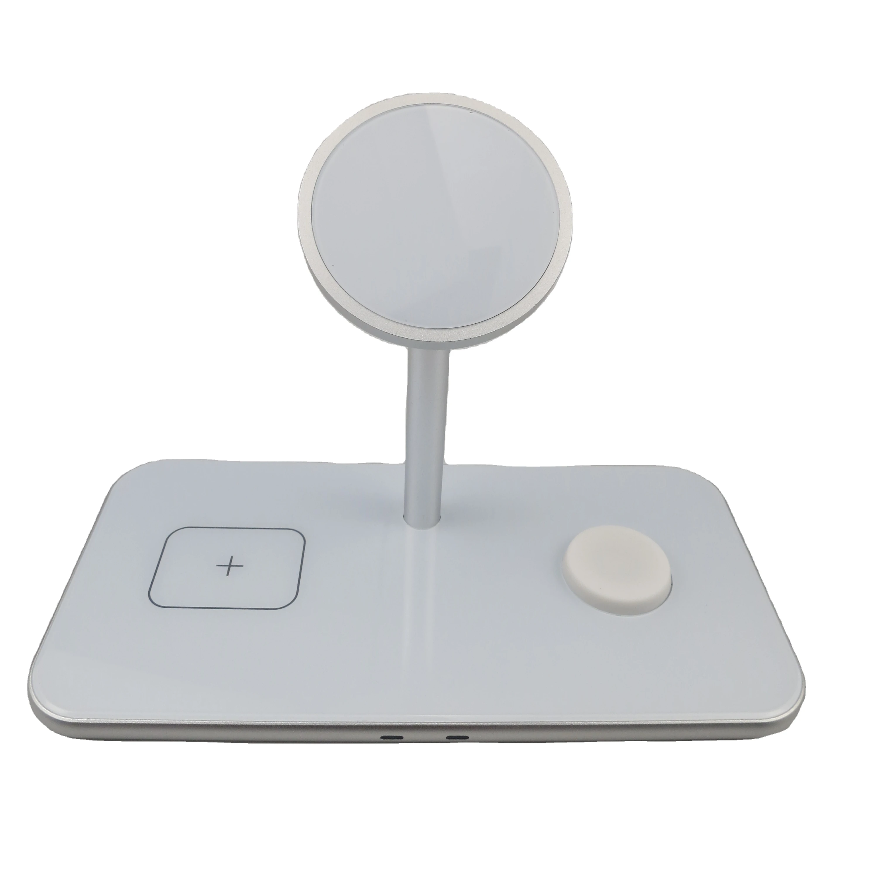 

3 in1Wireless Charger Qi Charger For Mobile Phone/Watch/Earphone New Trending Fast Charging Product, Black/silver