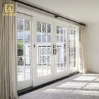 Exterior franc&ecirc;s 4 vidro vidros duplos de alum&iacute;nio portas de correr para o p&aacute;tio de entrada com design da grade do painel para o paquist&atilde;o