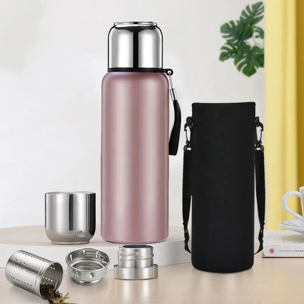 

1Litre Wide Mouth Stainless Steel Thermos Vacuum Bottle with Cup