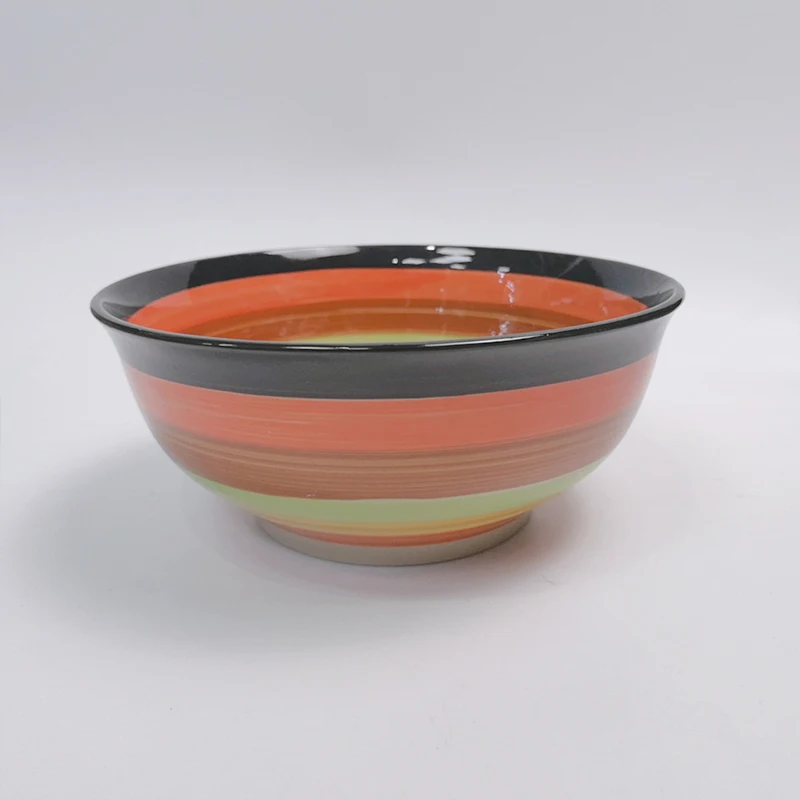 

Daily Use Southeast Asia Household Reverse Color Stripes Bowl