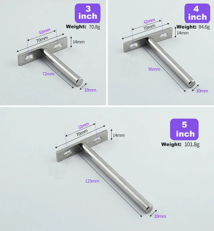 Invisible Floating Shelf Brackets Completely Hidden Flush Mount Complete Set Wall Plug Hardened