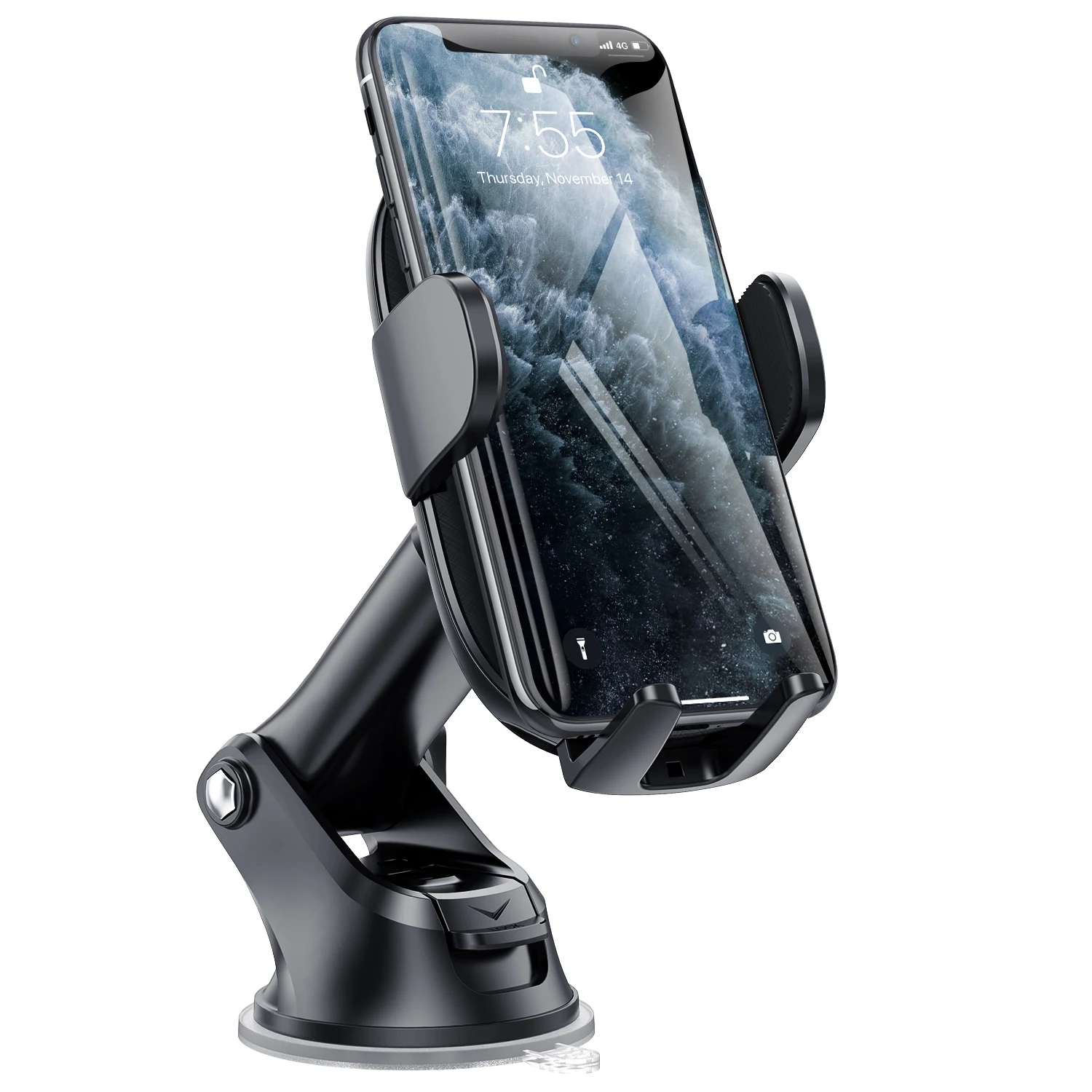

USLION Dropshipping Dashboard Car mobile phone holder Universal windshield dashboard Car mobile phone holder for iPhone, Black