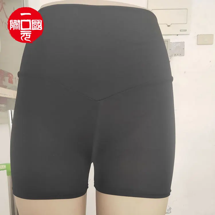 

High waist shorts solid color three-point pants stretch hip-lifting yoga pants